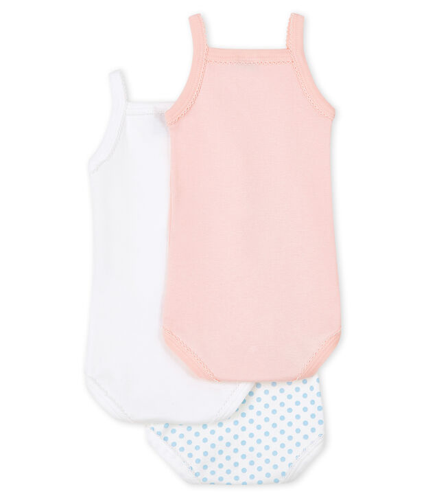 Set van 3 rompertjes met bandjes voor baby meisjes multicouleur