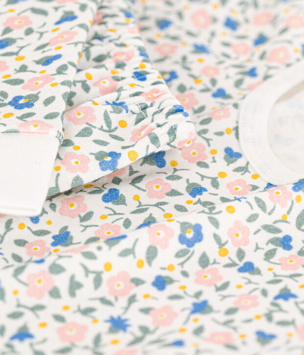 Aansluitende pyjama van katoen voor meisjes wit/multicouleur