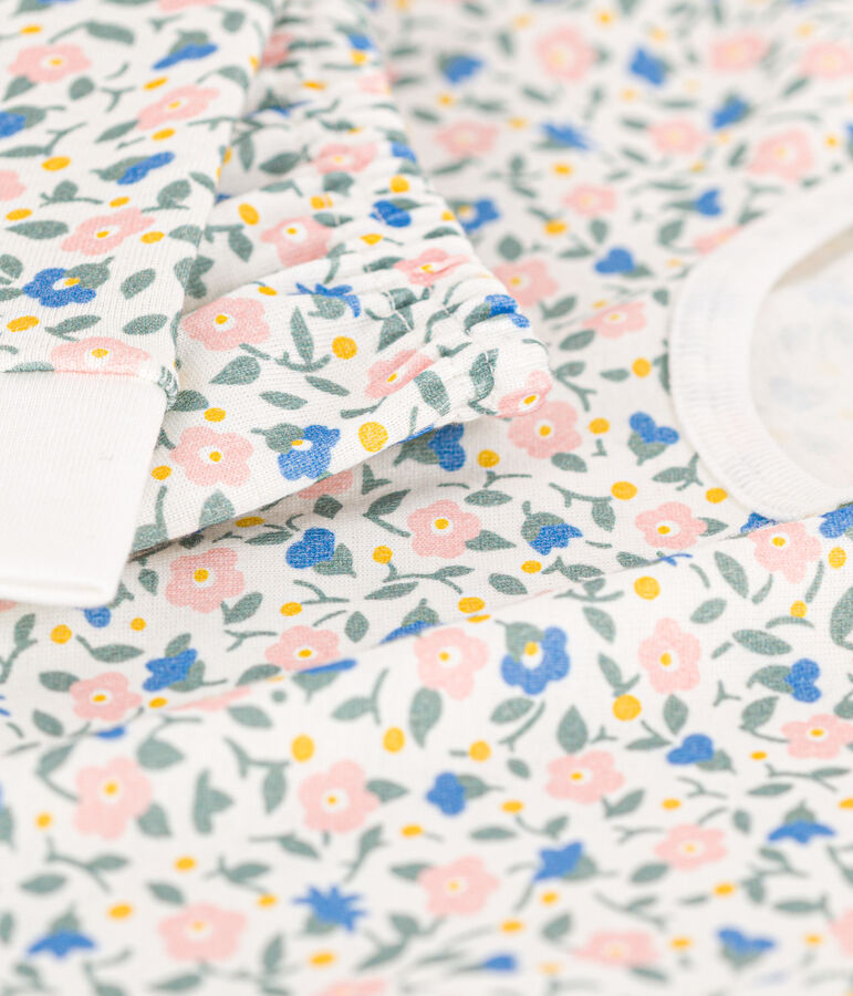 Aansluitende pyjama van katoen voor meisjes wit/multicouleur