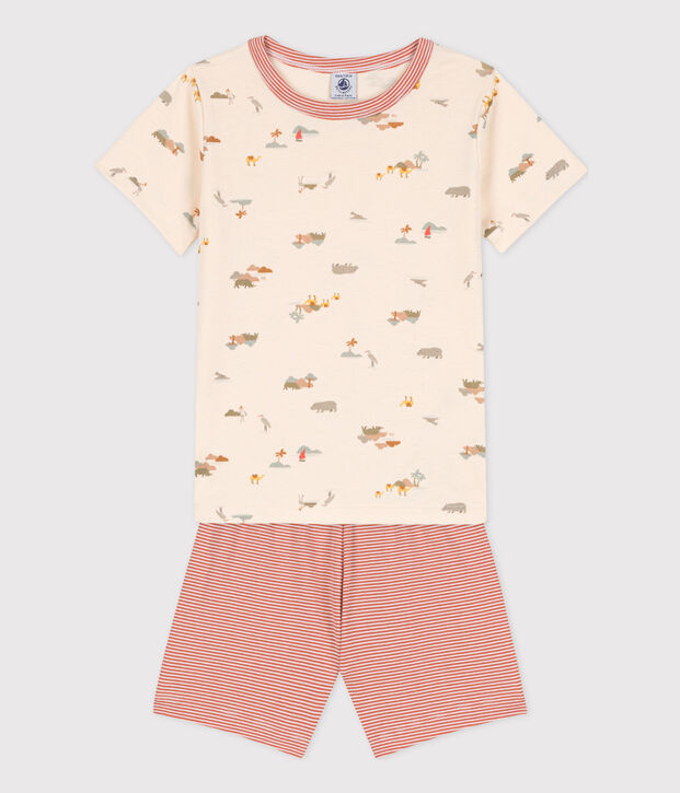 Pyjacourt animaux en coton enfant &eacute;cru/multicouleur