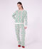 Katoenen damespyjama met dennenprint wit/multicouleur