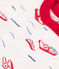 Baby-T-shirt met korte mouwen en print in jerseystof voor baby's wit MARSHMALLOW/wit MULTICO