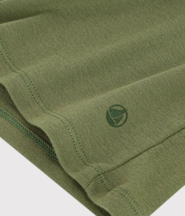 Tee-shirt femme en coton manches courtes uni kaki