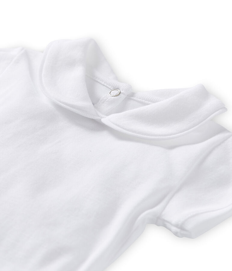 Body met kraagje voor babymeisjes wit Lait