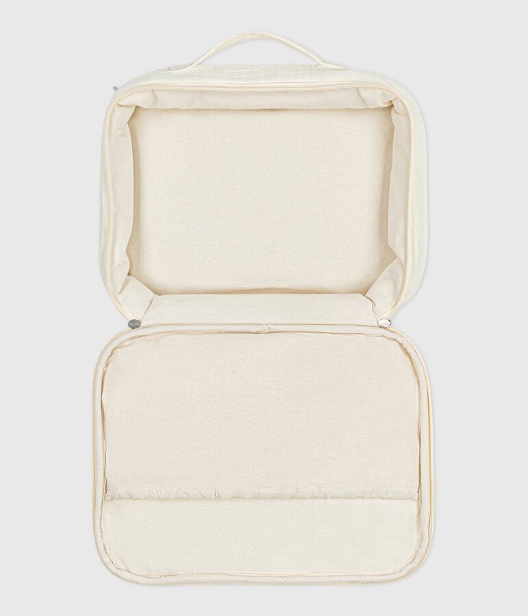 Geboortekoffertje van luchtig katoen met borduursel voor baby's wit