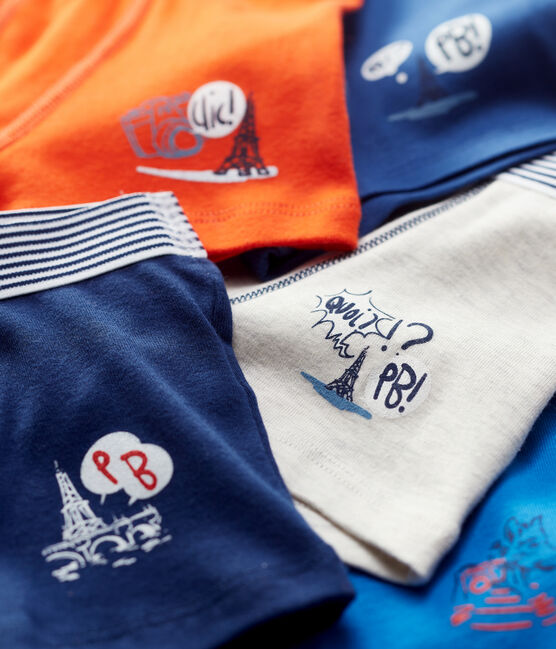 Set van 5 katoenen jongens boxershorts met Parijs thema variante 1
