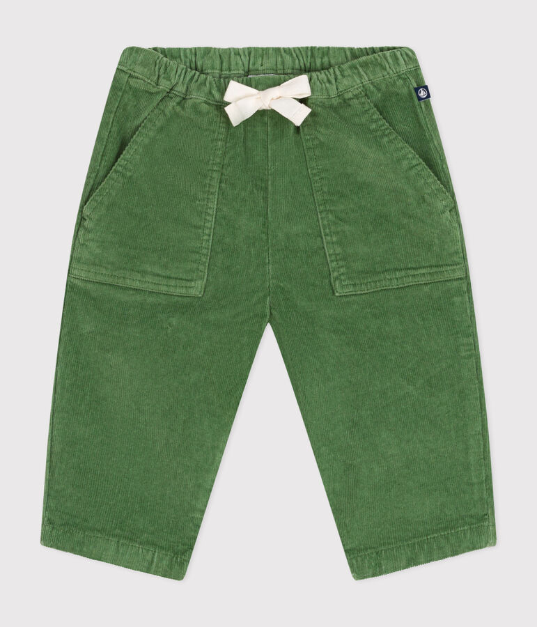 Fluwelen babybroek groen
