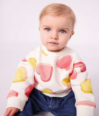 Katoenen sweatshirt met hartjesprint voor baby's