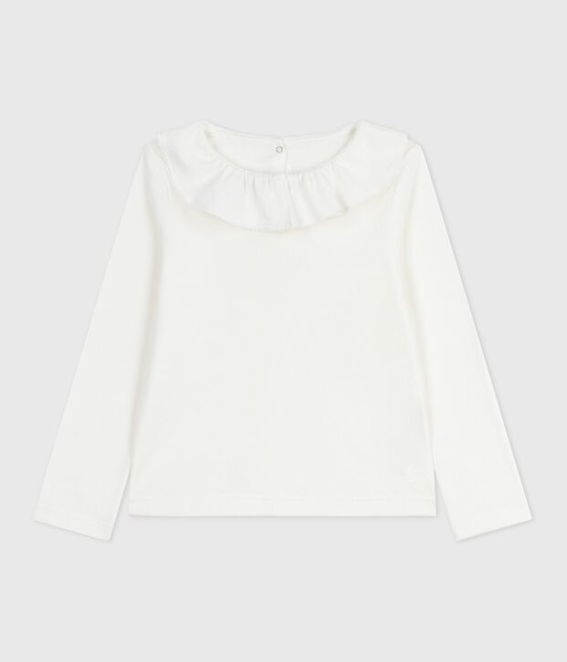 Tee-shirt enfant manches longues en coton uni blanc