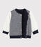 Omkeerbare cardigan babyjongen blauw SMOKING/wit MARSHMALLOW