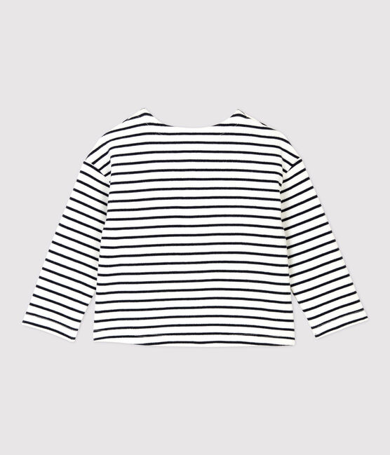 Cardigan en molleton bébé. blanc MARSHMALLOW/bleu SMOKING
