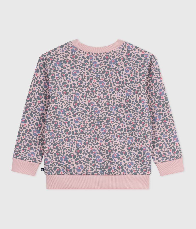 Katoenen sweatshirt met print voor kinderen roze JOLI/wit MULTICO