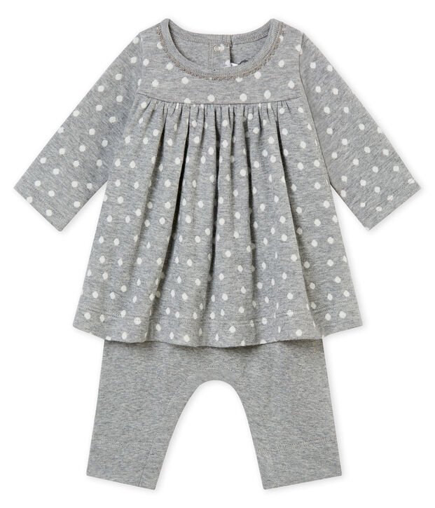 Jurk met legging voor babymeisjes grijs/multicouleur