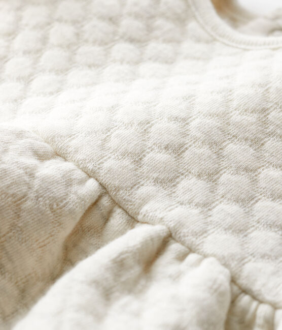 Jurk met lange mouwen babymeisje beige MONTELIMAR CHINE