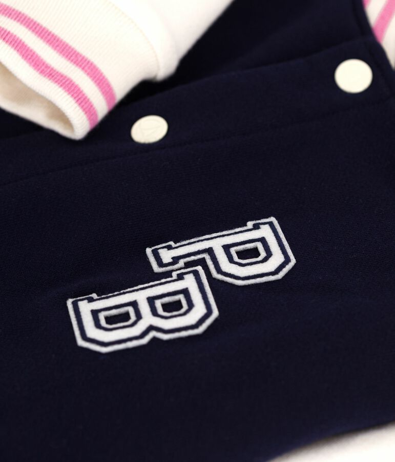 Veste teddy enfant en coton uni bleu