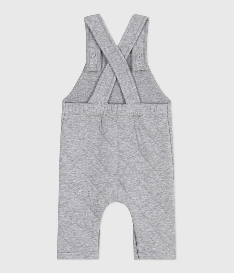 Salopette b&eacute;b&eacute; en coton &eacute;pais jambes longues, unie gris