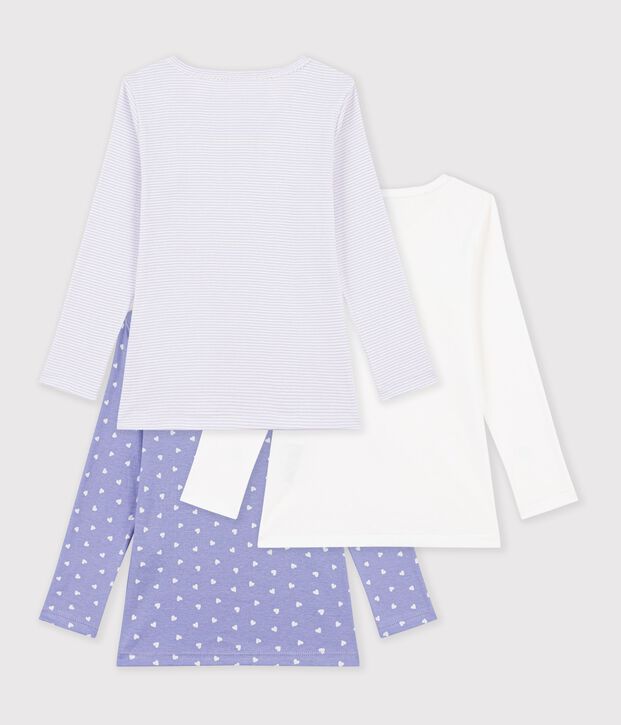 Setje T-shirts met lange mouw en hartmotiefje voor kinderen multicouleur