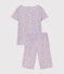 Pyjacourt fleurs en coton petite fille blanc MARSHMALLOW/blanc MULTICO