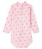 Body met lange mouwen en opgerolde kraag baby gemixt roze VIENNE/ CUPCAKE