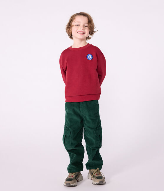 Sweatshirt enfant en coton uni AMARANTE
