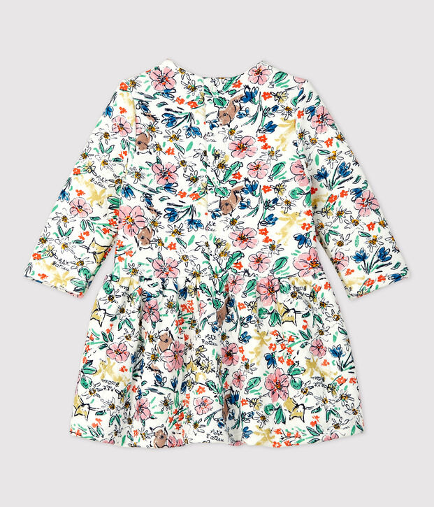 Gewatteerde jurk baby. wit/multicouleur
