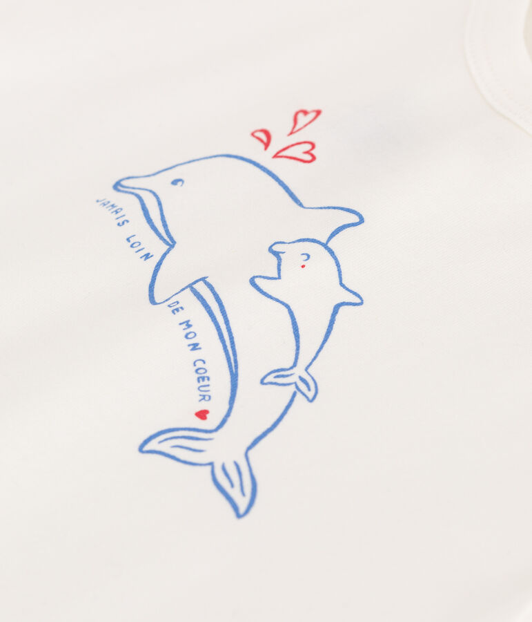 T-shirt b&eacute;b&eacute; en coton &agrave; manches courtes uni blanc