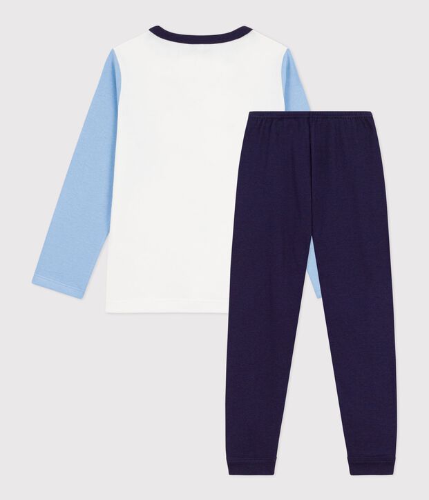 Pyjama enfant en coton motif chien bleu/multicouleur