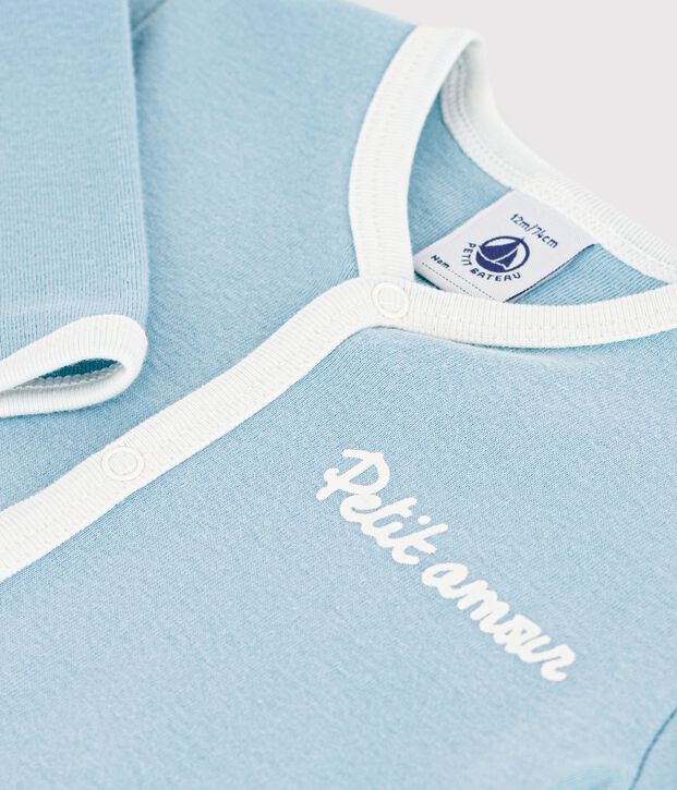 Pyjama b&eacute;b&eacute; en coton uni vert