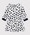 Jurk met lange mouwen babymeisje Jean Jullien wit MARSHMALLOW/ DOTTIES