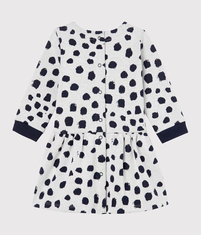 Robe manches longues b&eacute;b&eacute; fille Jean Jullien blanc MARSHMALLOW/ DOTTIES