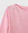 T-shirt femme manches longues en lin irisé rose BABYLONE/gris ARGENT