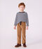 Pantalon droit enfant en velours beige fonc&eacute;