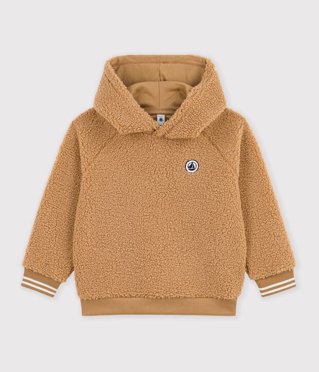 Sweatshirt van sherpa voor kinderen LATTE