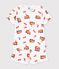 Pyjama short enfant en coton imprim&eacute; pompier blanc/multicouleur