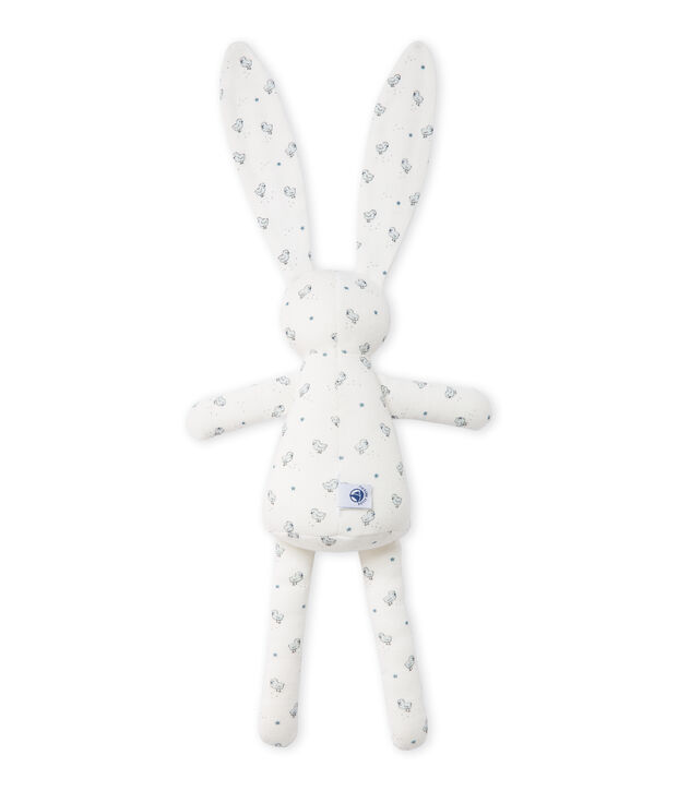 Doudou lapin b&eacute;b&eacute; mixte imprim&eacute; blanc/multicouleur