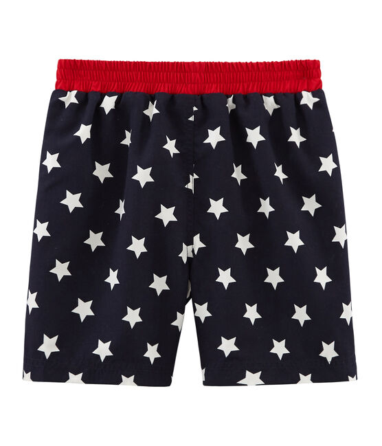 Short de plage enfant garçon bleu SMOKING/blanc MARSHMALLOW