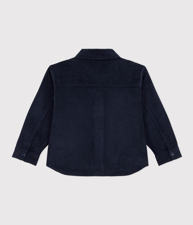 Surchemise en velours grosse c&ocirc;tes enfant gar&ccedil;on bleu marine