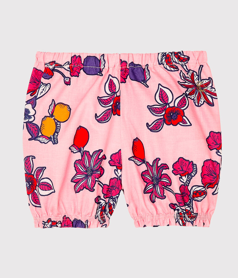 Bloomer broek met print babymeisje roze/multicouleur