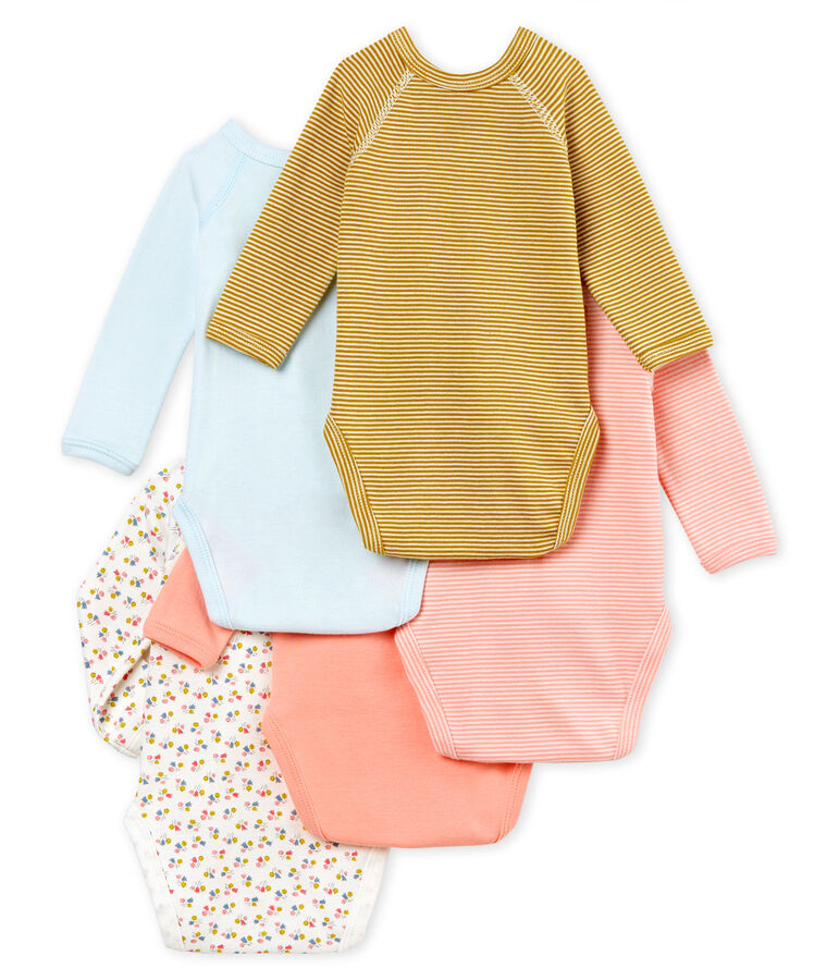 Set van 5 geboortebody&rsquo;s voor babymeisjes multicouleur