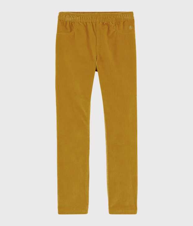 Fluwelen broek kinderen meisjes geel