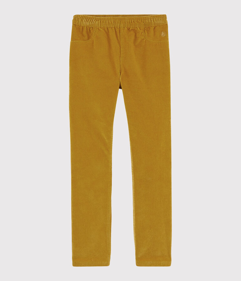 Pantalon velours enfant fille jaune