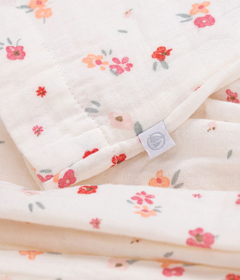 Mouwloze kinderjurk van bedrukt katoen wit/multicouleur