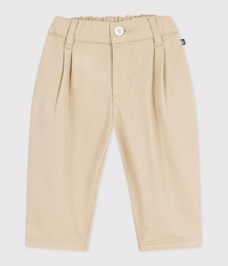 Pantalon b&eacute;b&eacute; en serge uni beige