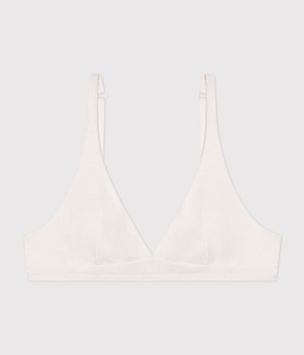Soutien-gorge en coton et &eacute;lasthanne femme blanc