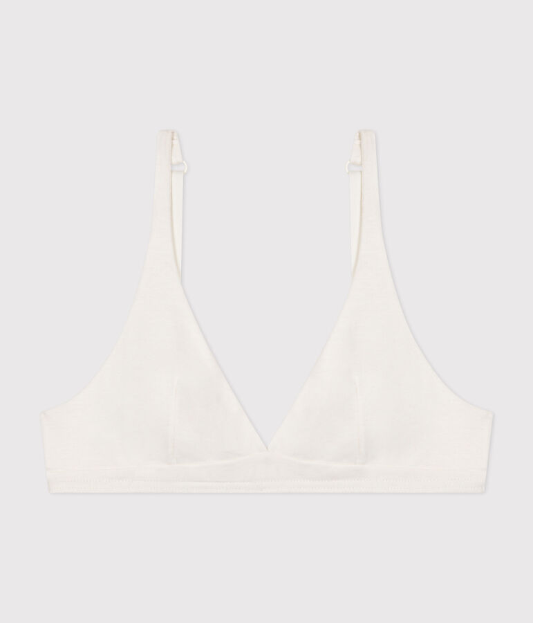 Soutien-gorge en coton et &eacute;lasthanne femme blanc