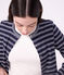 Cardigan femme en coton &agrave; rayures bleu/blanc