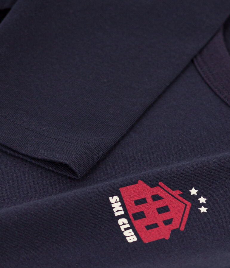 Tee-shirt manches longues en coton enfant fille / gar&ccedil;on bleu