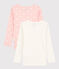 Lot de 2 tee shirts manches longues imprimé étoiles petite fille en coton variante 1