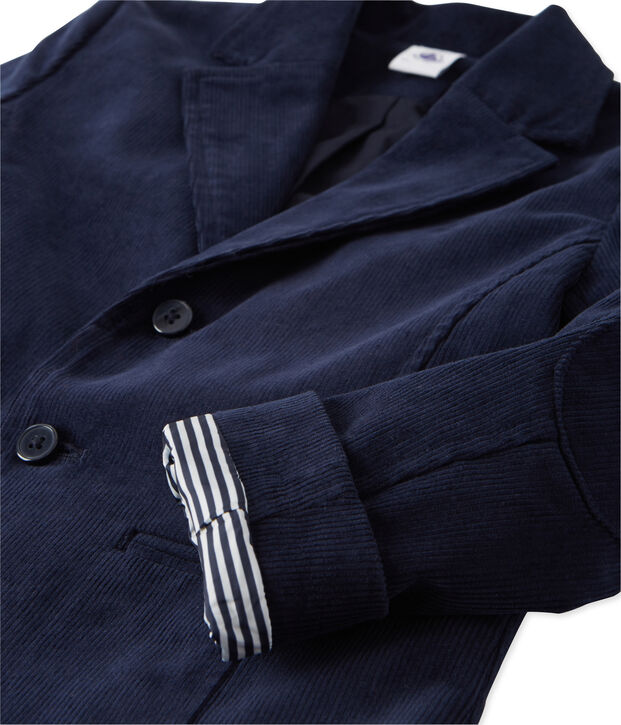 Fluwelen jongensblazer blauw