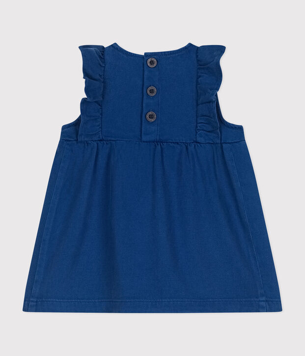 Mouwloos babyjurkje van katoen/lyocell blauw
